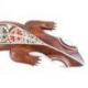 Gecko en bois 50cm - Motif Soleil Batik