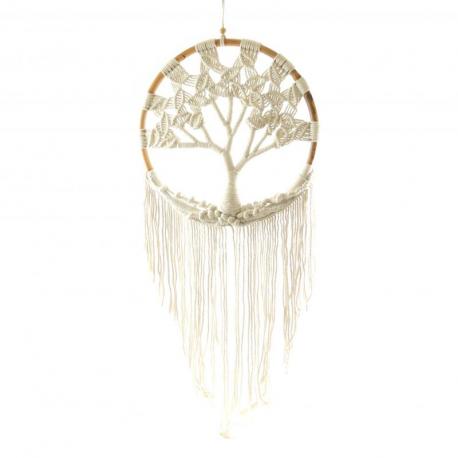 Décoration murale Bohème "Arbre de vie" en macramé ⌀43cm.
