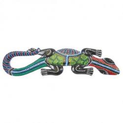Gecko multicolore -  décor mural en bois peint à la main 50cm