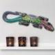 Gecko multicolore -  décor mural en bois peint à la main 50cm