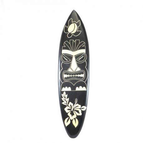 Grande planche de surf décorative en bois motif Tiki 100cm