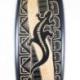 Grande planche de surf décorative en bois motif Gecko 100cm