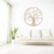 Grand décor mural arbre de vie en bois finition blanchie ø60cm