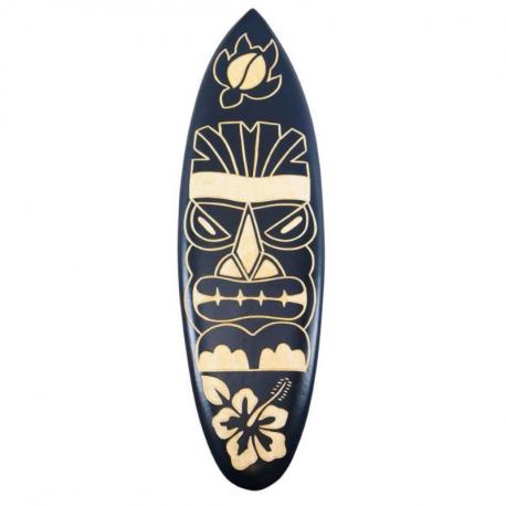 Planche de surf décorative en bois motif Tiki 50cm