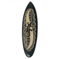 Planche de surf décorative en bois motif Salamandre 50cm