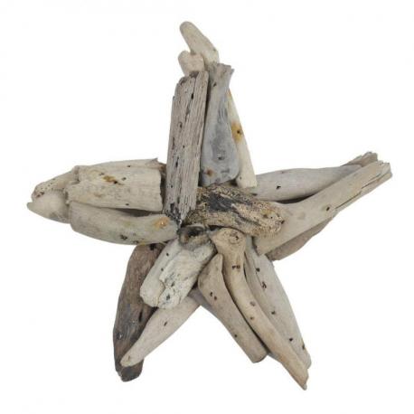 Etoile de mer en bois flotté 20x20cm - Décoration murale