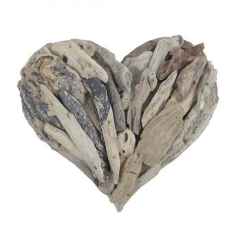 Décoration murale Cœur en bois flotté 30cm