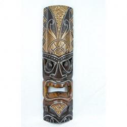 Masque Tiki 50cm en bois. Déco maori, artisanat du monde.