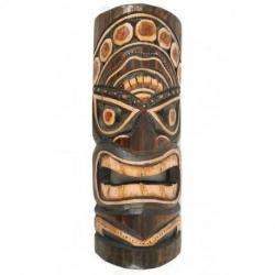 Masque Tiki 33cm en bois. Déco Maori Tahiti Polynésie.