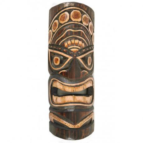 Masque Tiki 33cm en bois. Déco Maori Tahiti Polynésie.
