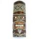 Masque Tiki 30cm en bois motif Batik coloré. Déco Tiki.