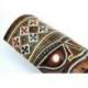Masque Tiki 30cm en bois motif coloré. Déco Hawaï. 