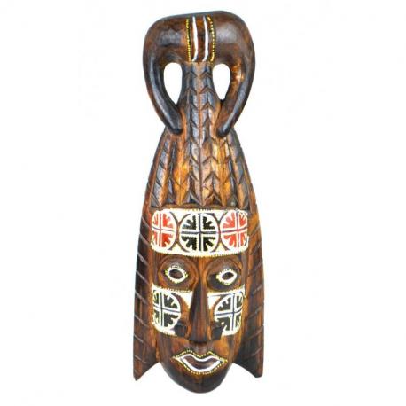 Masque Africain en bois 30cm décoration afrique.