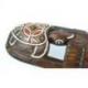 Masque Africain en bois 30cm motif tortue colorée.