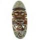 Masque Africain en bois 30cm motif fumeur de pipe