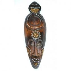 Petit Masque Africain en bois 30cm | Motif cobra