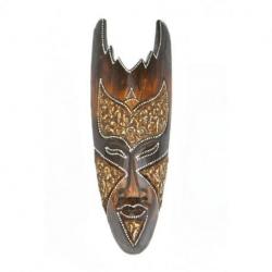 Masque en bois 30cm - décoration ethnique chic style africain.