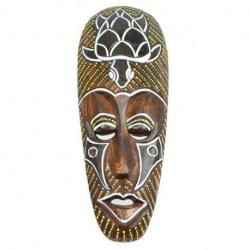 Masque Africain en bois 30cm motif Tortue.