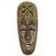 Masque Africain en bois 30cm motif Gecko.