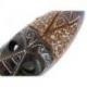 Masque africain mural en bois sculpté 30cm, déco ethnique chic