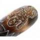 Masque africain motif gecko en bois 30cm, déco ethnique chic