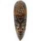 Masque africain motif gecko en bois 30cm, déco ethnique chic