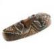Masque africain motif gecko en bois 30cm, déco ethnique chic