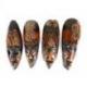 Masque africain motif éléphant en bois 30cm, déco ethnique chic