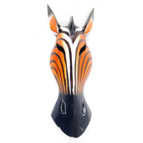 Masque Savane en bois 30cm, déco murale style trophée de chasse