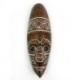 Masque africain décor batik en bois 30cm, déco murale ethnique chic