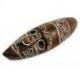 Masque africain décor batik en bois 30cm, déco murale ethnique chic