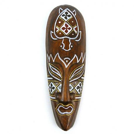 Masque décor tortue batik en bois 30cm