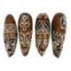 Masque africain décor batik coloré en bois 30cm, déco murale style africain