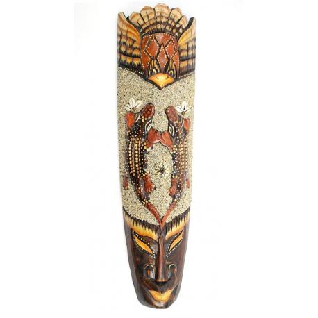 Masque Africain 50cm | Geckos, sable & coquillages Cauris
