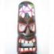 Masque Tiki 50cm en bois motif Fleur. Décoration Tahiti