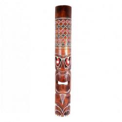 Masque Tiki peint à la main 100cm en bois. Déco Hawaï.