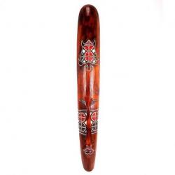 Grand masque 100cm décor tortue batik colorée en bois