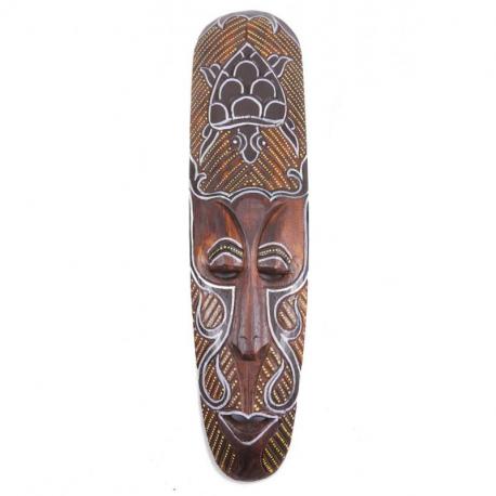 Masque Africain en bois 50cm motif Tortue