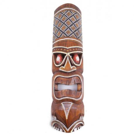 Masque Tiki Polynésie 50cm en bois.