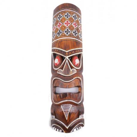 Masque Tiki Hawaï 50cm en bois.