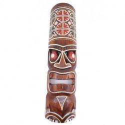 Masque Tiki Maori 50cm en bois sculpté.