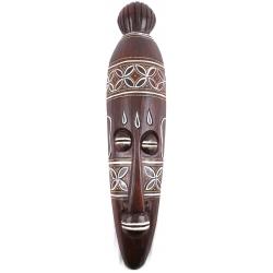 Grand masque africain en bois - Décoration batik 50cm style ethnic' chic fait main