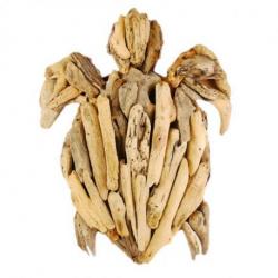 Tortue en bois flotté 50cm. Décoration murale.