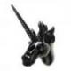Trophée Licorne noire 36cm - Décoration murale ou patère en résine