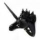 Trophée Licorne noire 36cm - Décoration murale ou patère en résine
