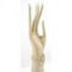 Grande main de Bouddha / Présentoir à bijoux en bois massif 40cm blanc cérusé