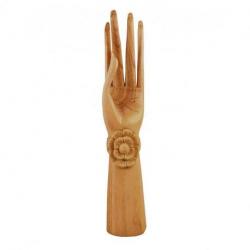 Grande main de Bouddha 40cm | Présentoir à bijoux en bois sculpté