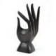 Main de Bouddha / Présentoir à bagues en bois sculpté teinte marron chocolat