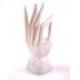 Main de Bouddha / Présentoir à bagues en bois sculpté patine blanche