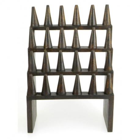 Grand porte-bagues /  Présentoir à bagues (24 cônes) en bois teinte marron chocolat